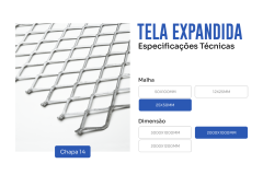 TELA EXPANDIDA AÇO CARBONO 50X100MM 2000X1000 1/4
