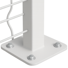 POSTE PARA GRADIL PARAFUSADO RAL 9003 BRANCO 2.08M