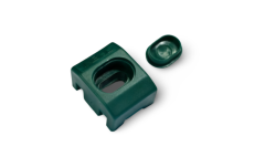 CONJUNTO FIXADOR COM TAMPA E PARAFUSO RAL 6005 VERDE