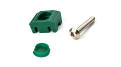 CONJUNTO FIXADOR COM TAMPA E PARAFUSO RAL 6005 VERDE