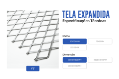 TELA EXPANDIDA AÇO CARBONO 50X100MM 3000X1000 1/8